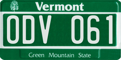 VT license plate ODV061