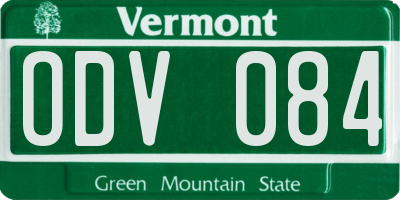 VT license plate ODV084