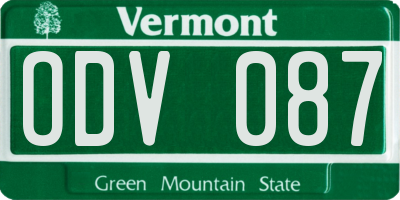 VT license plate ODV087