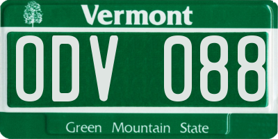 VT license plate ODV088