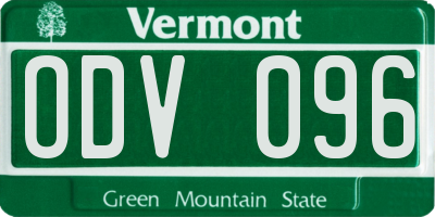 VT license plate ODV096