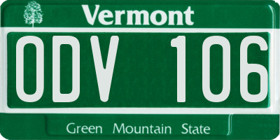 VT license plate ODV106