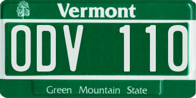 VT license plate ODV110