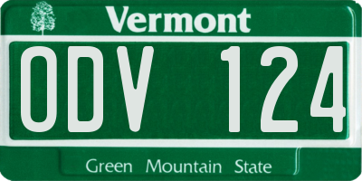 VT license plate ODV124