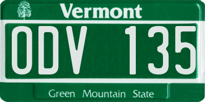 VT license plate ODV135