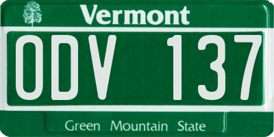 VT license plate ODV137