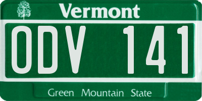 VT license plate ODV141