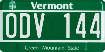 VT license plate ODV144
