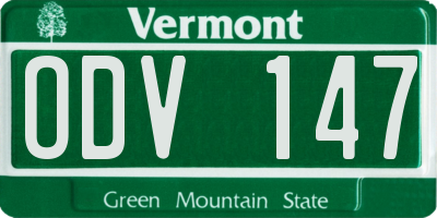 VT license plate ODV147