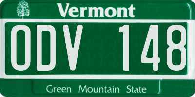 VT license plate ODV148
