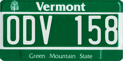 VT license plate ODV158