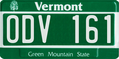 VT license plate ODV161