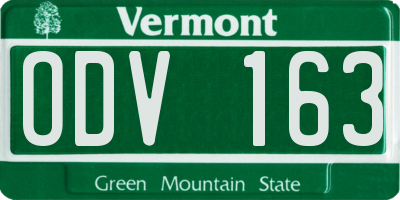 VT license plate ODV163