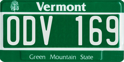 VT license plate ODV169