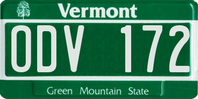 VT license plate ODV172