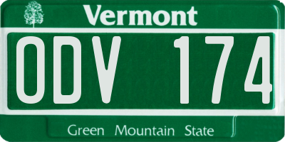 VT license plate ODV174