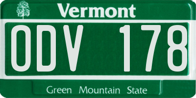 VT license plate ODV178