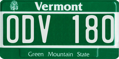 VT license plate ODV180