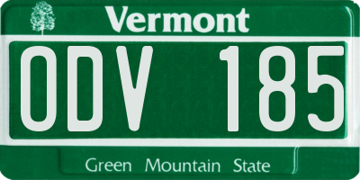 VT license plate ODV185