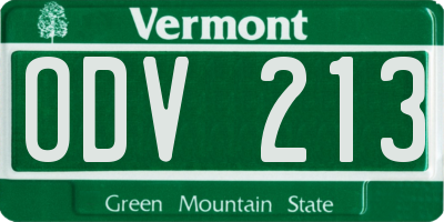 VT license plate ODV213