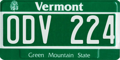 VT license plate ODV224