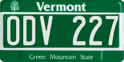 VT license plate ODV227