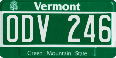 VT license plate ODV246