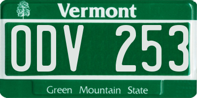 VT license plate ODV253