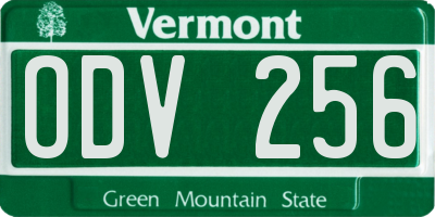 VT license plate ODV256