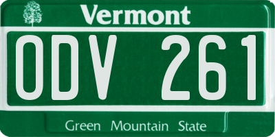 VT license plate ODV261