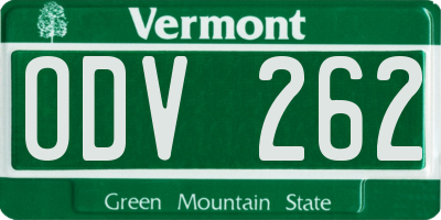 VT license plate ODV262
