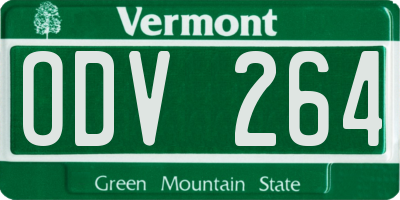 VT license plate ODV264