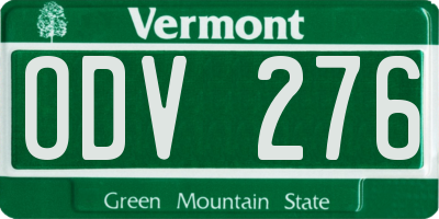 VT license plate ODV276