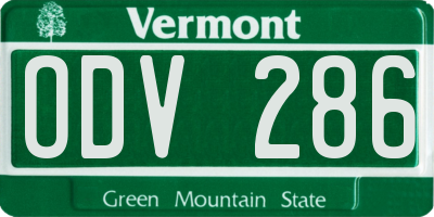 VT license plate ODV286