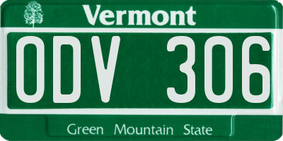 VT license plate ODV306