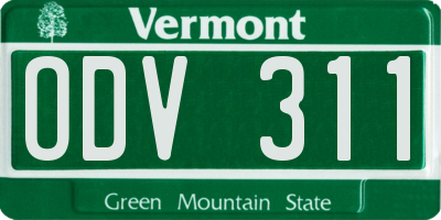 VT license plate ODV311