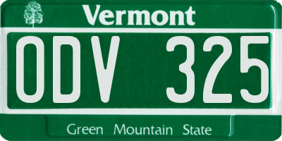 VT license plate ODV325