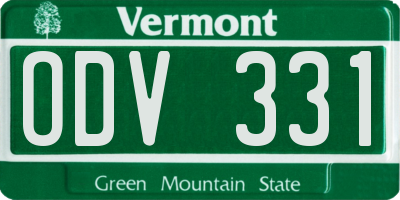 VT license plate ODV331