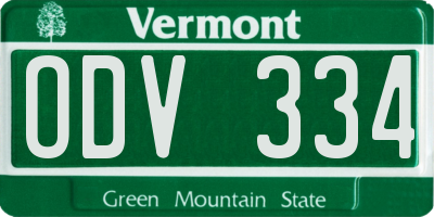 VT license plate ODV334