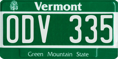 VT license plate ODV335
