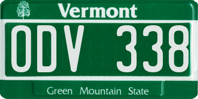VT license plate ODV338