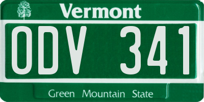 VT license plate ODV341