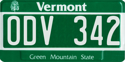 VT license plate ODV342