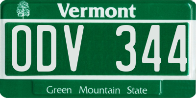 VT license plate ODV344