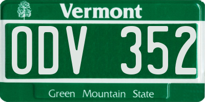 VT license plate ODV352