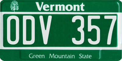 VT license plate ODV357