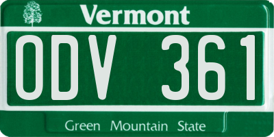 VT license plate ODV361