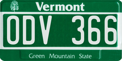 VT license plate ODV366