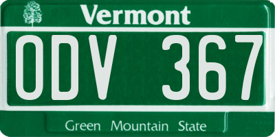 VT license plate ODV367