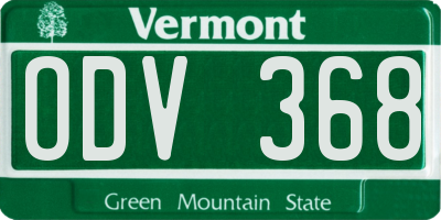VT license plate ODV368
